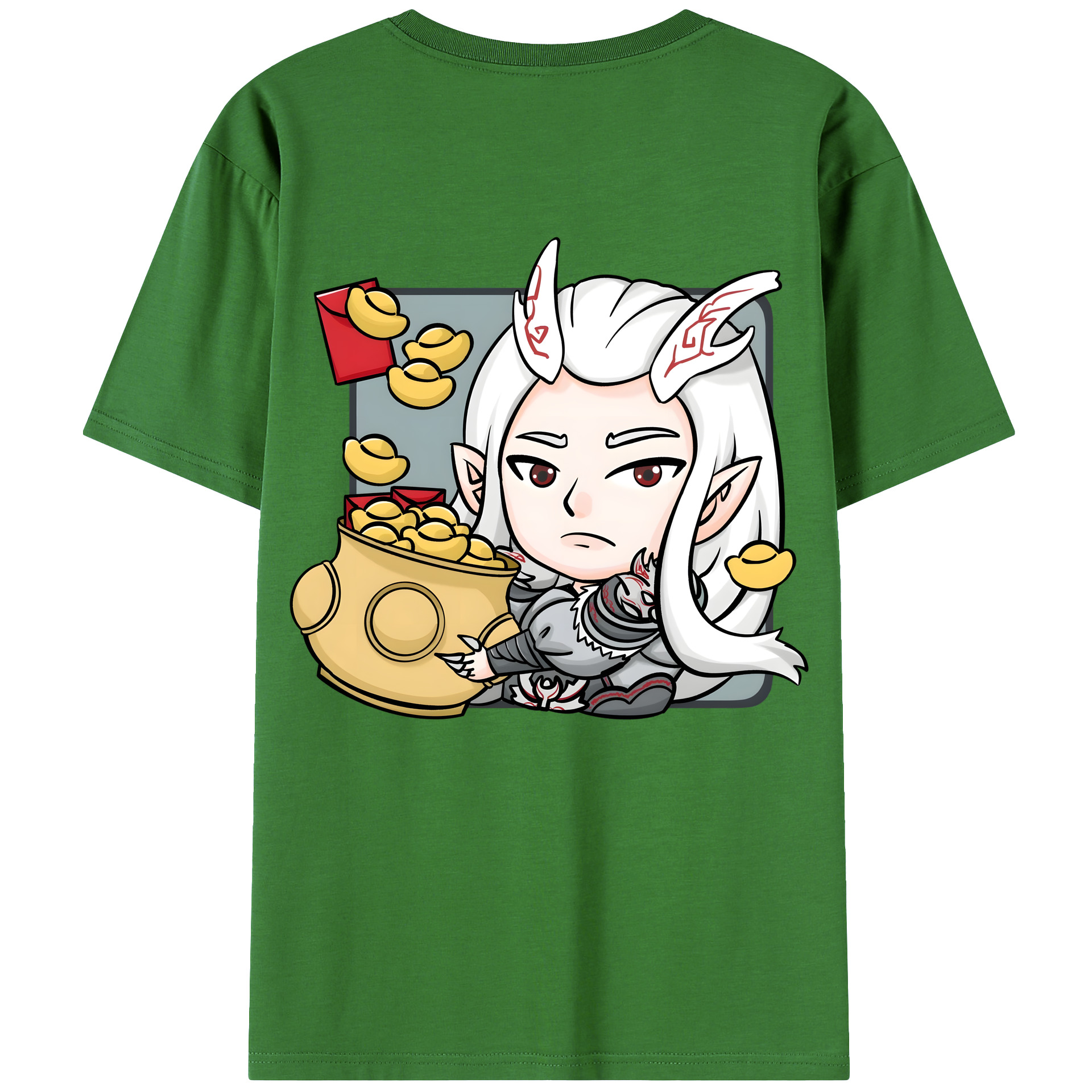 （画像用） Ne Zha 2 ナタ 魔童の大暴れ レディース半袖Tシャツ(バックプリント)